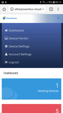 EtherpowerBox Plus_Mobile Web Interface 2